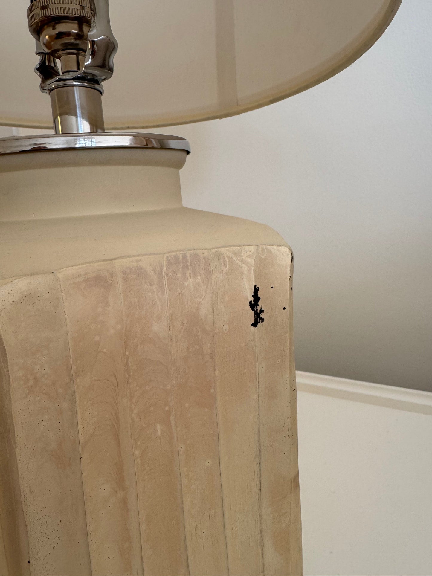 Pair of Creamy Textured , Ribbed Table Lamps