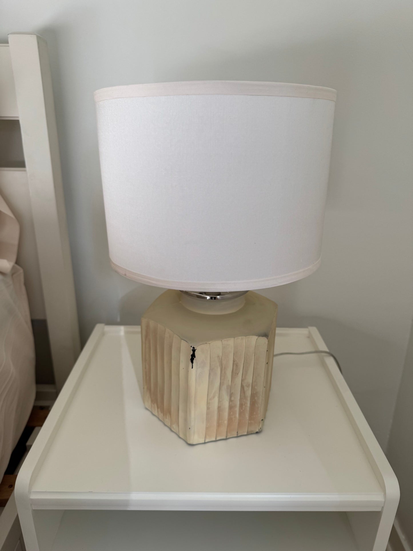 Pair of Creamy Textured , Ribbed Table Lamps