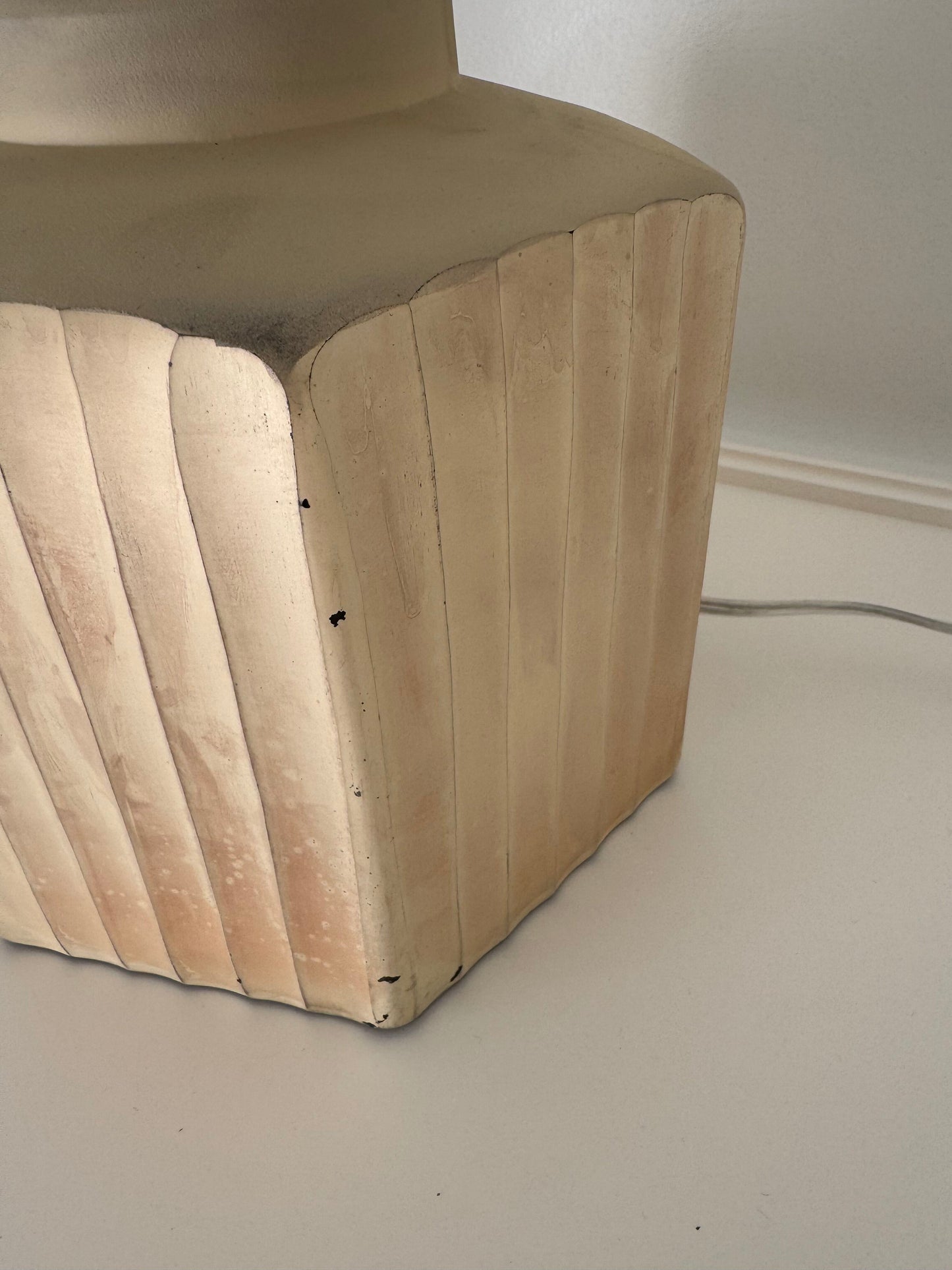 Pair of Creamy Textured , Ribbed Table Lamps