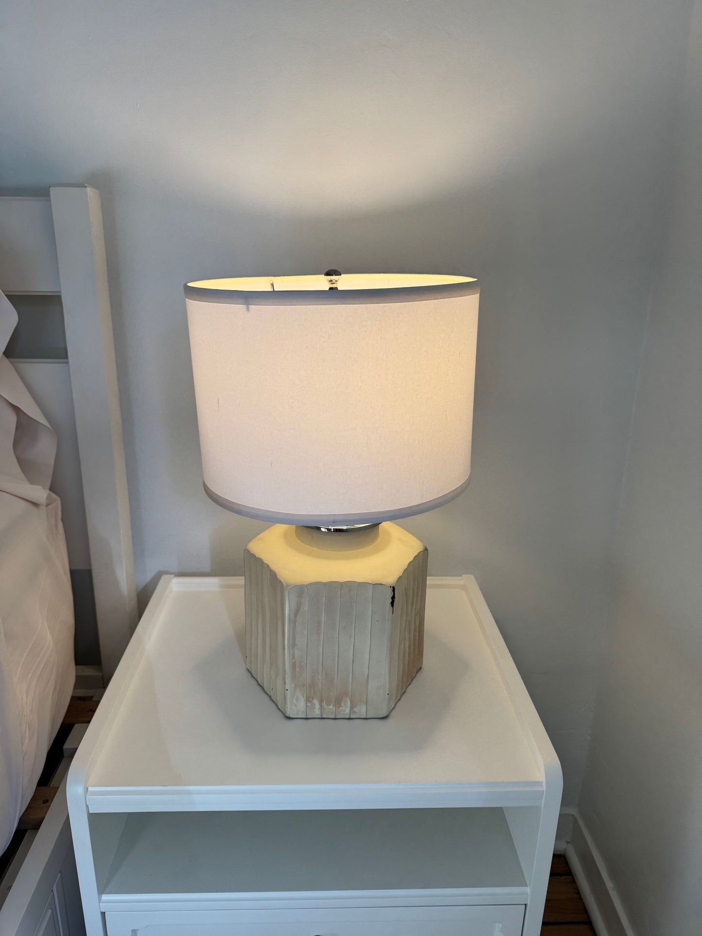 Pair of Creamy Textured , Ribbed Table Lamps