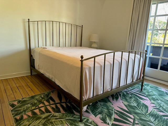 Crate and Barrel Mason Brass Queen Bed Frame