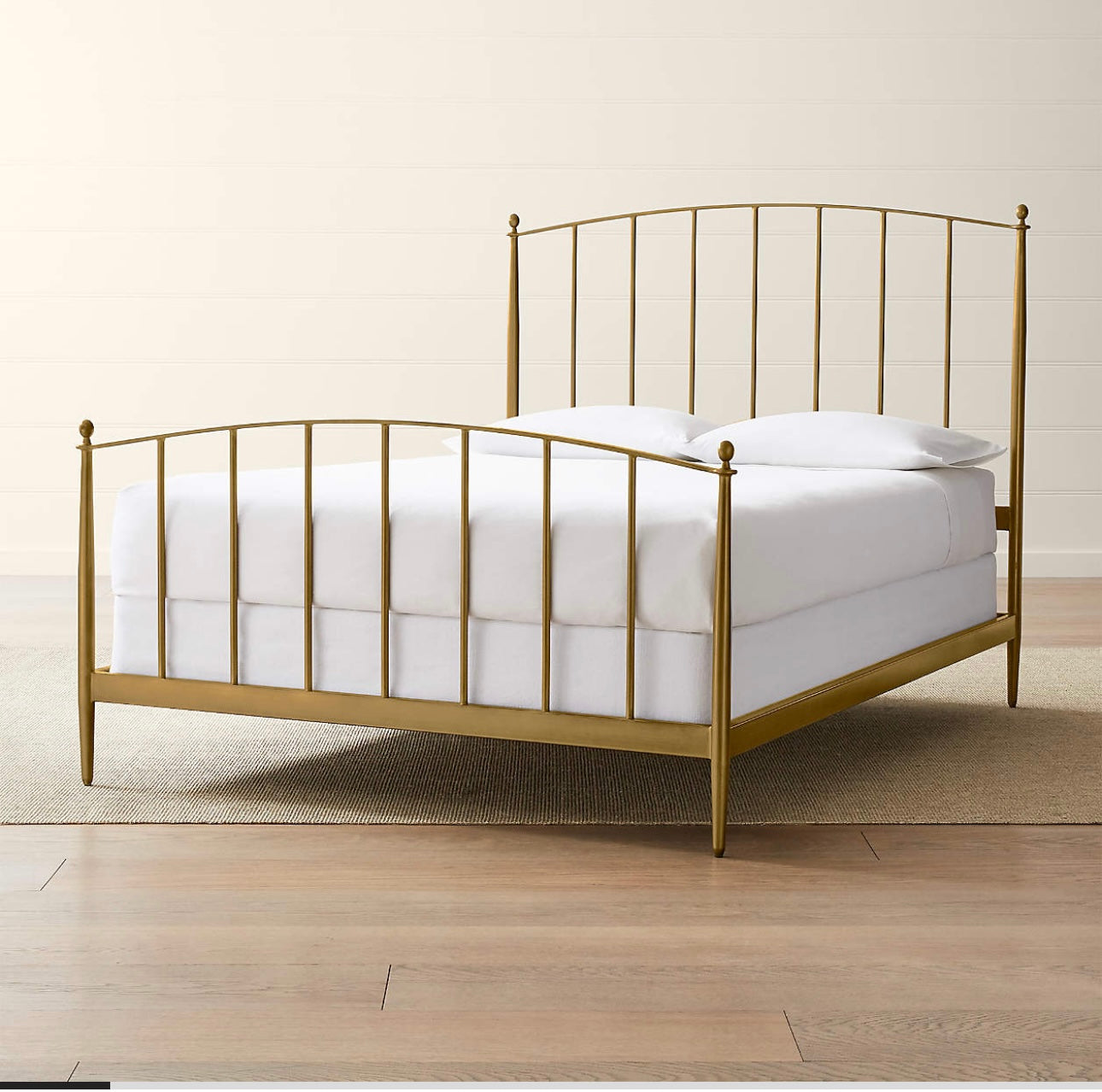 Crate and Barrel Mason Brass Queen Bed Frame