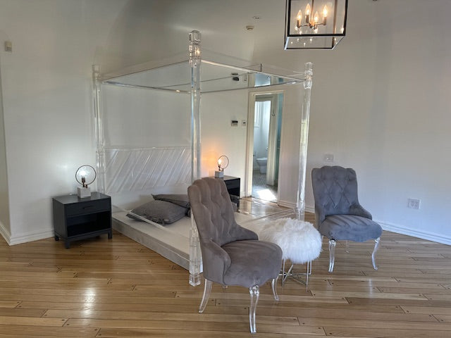 Vintage Four Poster Lucite Bed Frame