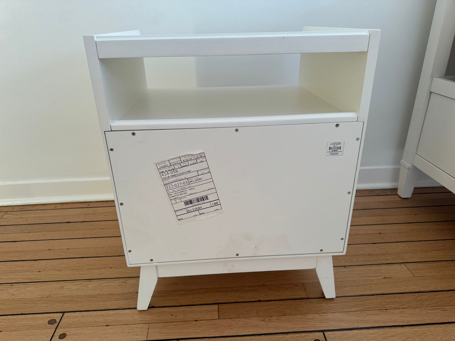 Pair of Land of Nod White Monarch Nightstands