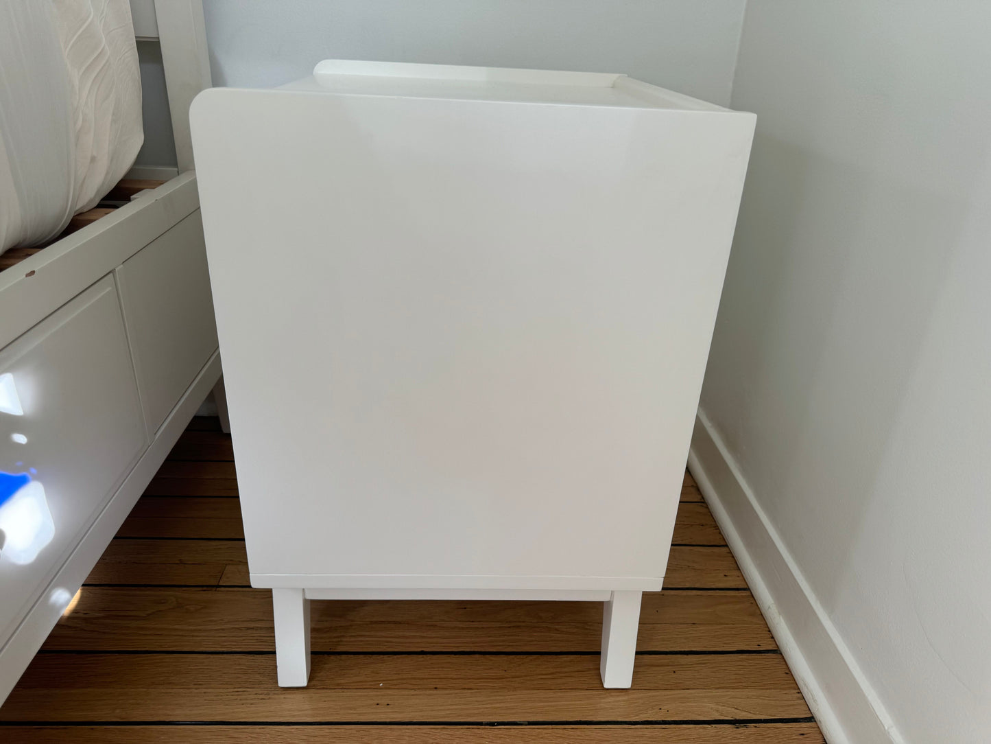 Pair of Land of Nod White Monarch Nightstands