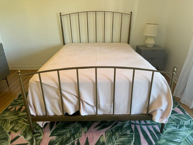 Crate and Barrel Mason Brass Queen Bed Frame