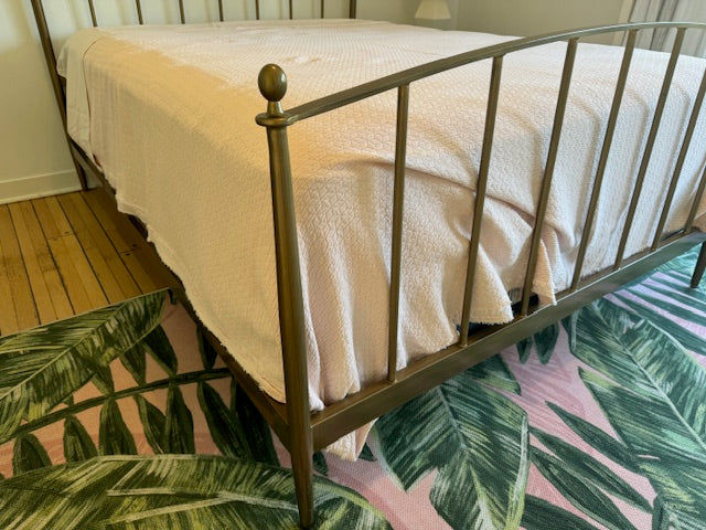 Crate and Barrel Mason Brass Queen Bed Frame