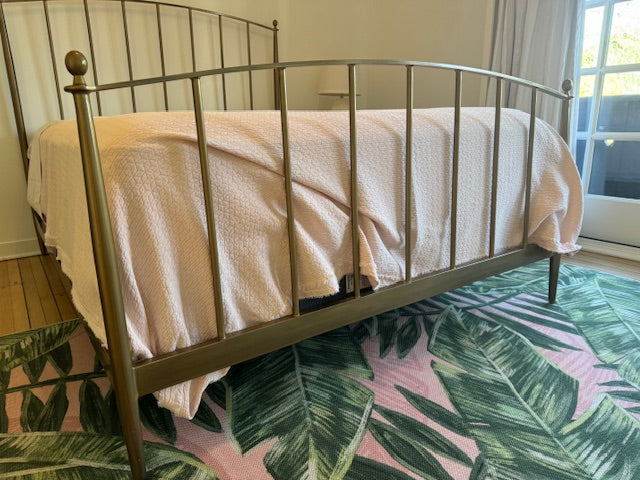 Crate and Barrel Mason Brass Queen Bed Frame