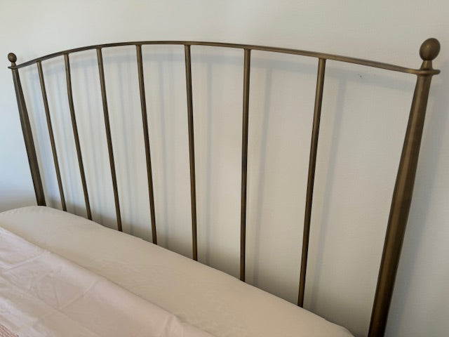 Crate and Barrel Mason Brass Queen Bed Frame
