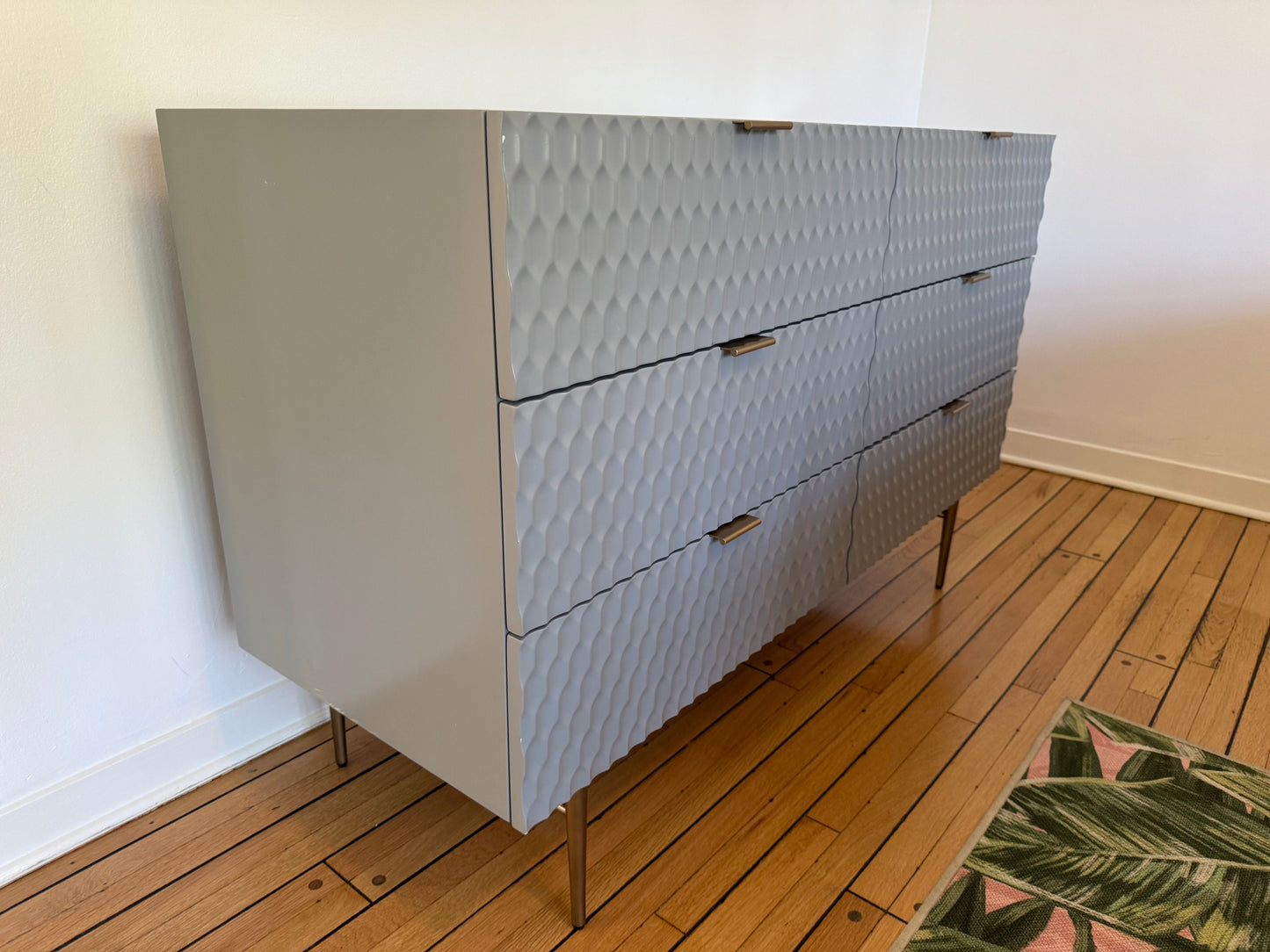 West Elm Audrey 6-Drawer Chest - Mist Grey