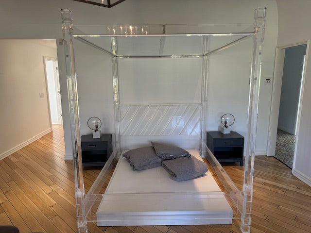 Vintage Four Poster Lucite Bed Frame