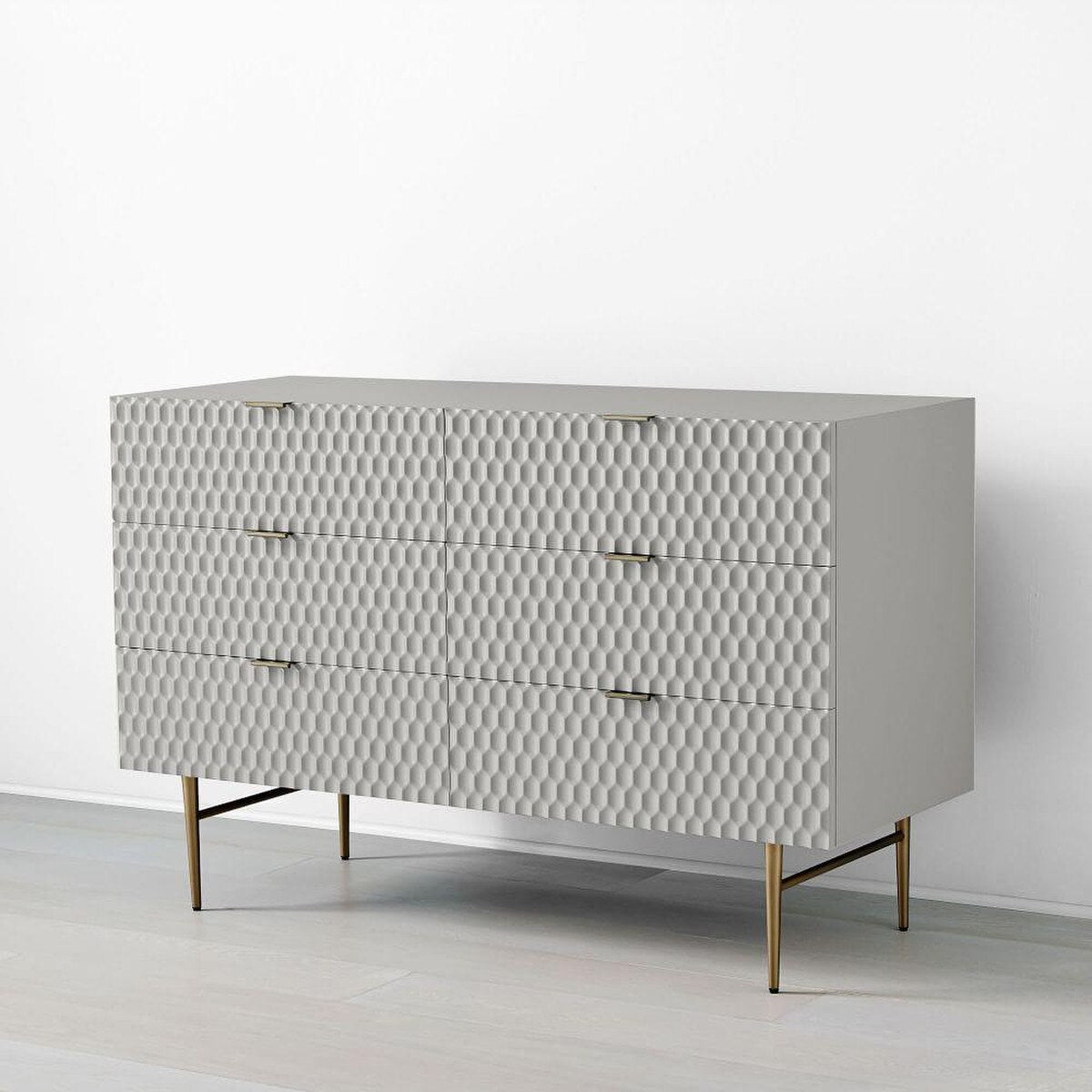 West Elm Audrey 6-Drawer Chest - Mist Grey