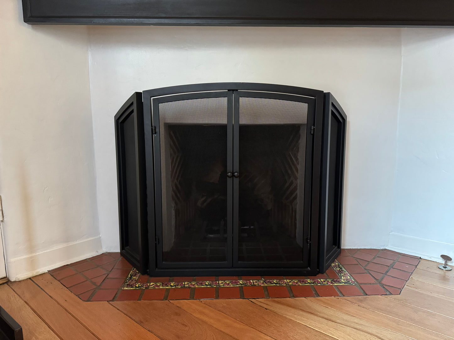 Fireplace Screen Matte Black Metal