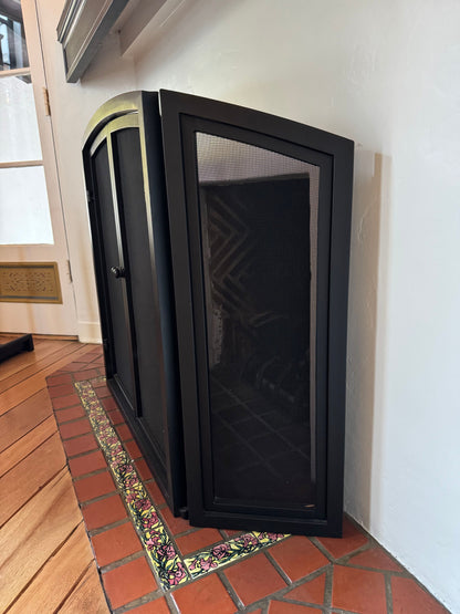 Fireplace Screen Matte Black Metal