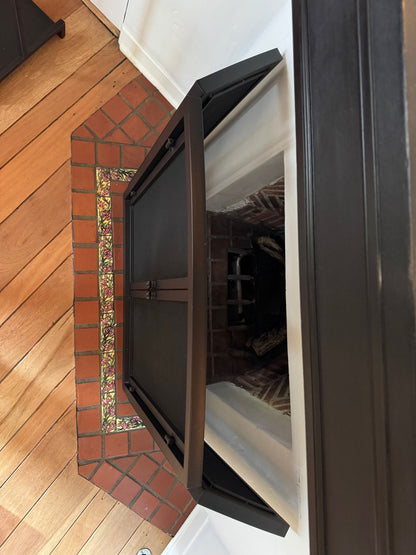 Fireplace Screen Matte Black Metal