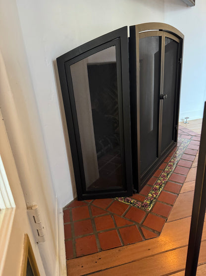 Fireplace Screen Matte Black Metal