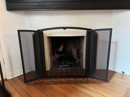 Fireplace Screen Matte Black Metal
