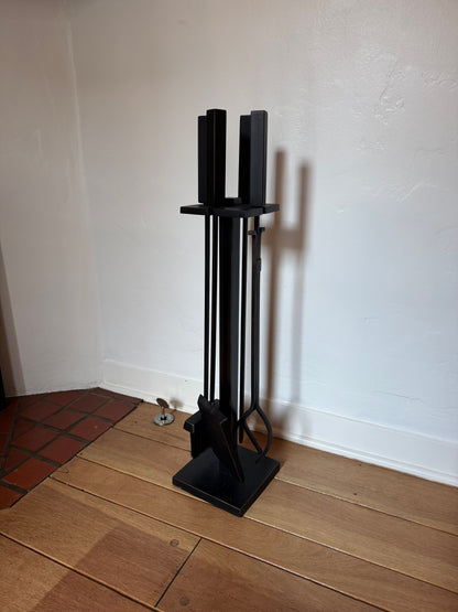 Fire Irons Set Matte Black Metal