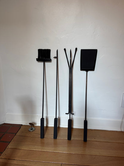 Fire Irons Set Matte Black Metal