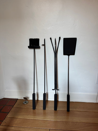 Fire Irons Set Matte Black Metal
