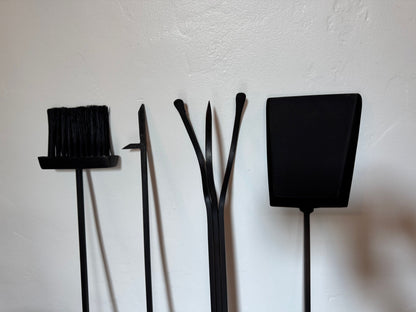 Fire Irons Set Matte Black Metal