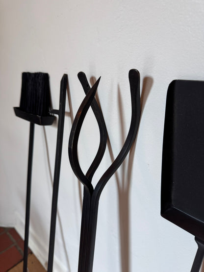 Fire Irons Set Matte Black Metal