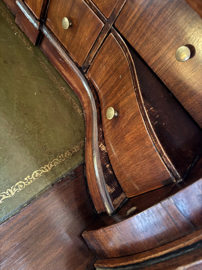 Antique Neoclassical Cylinder Roll Top Mahogany Secretary Desk