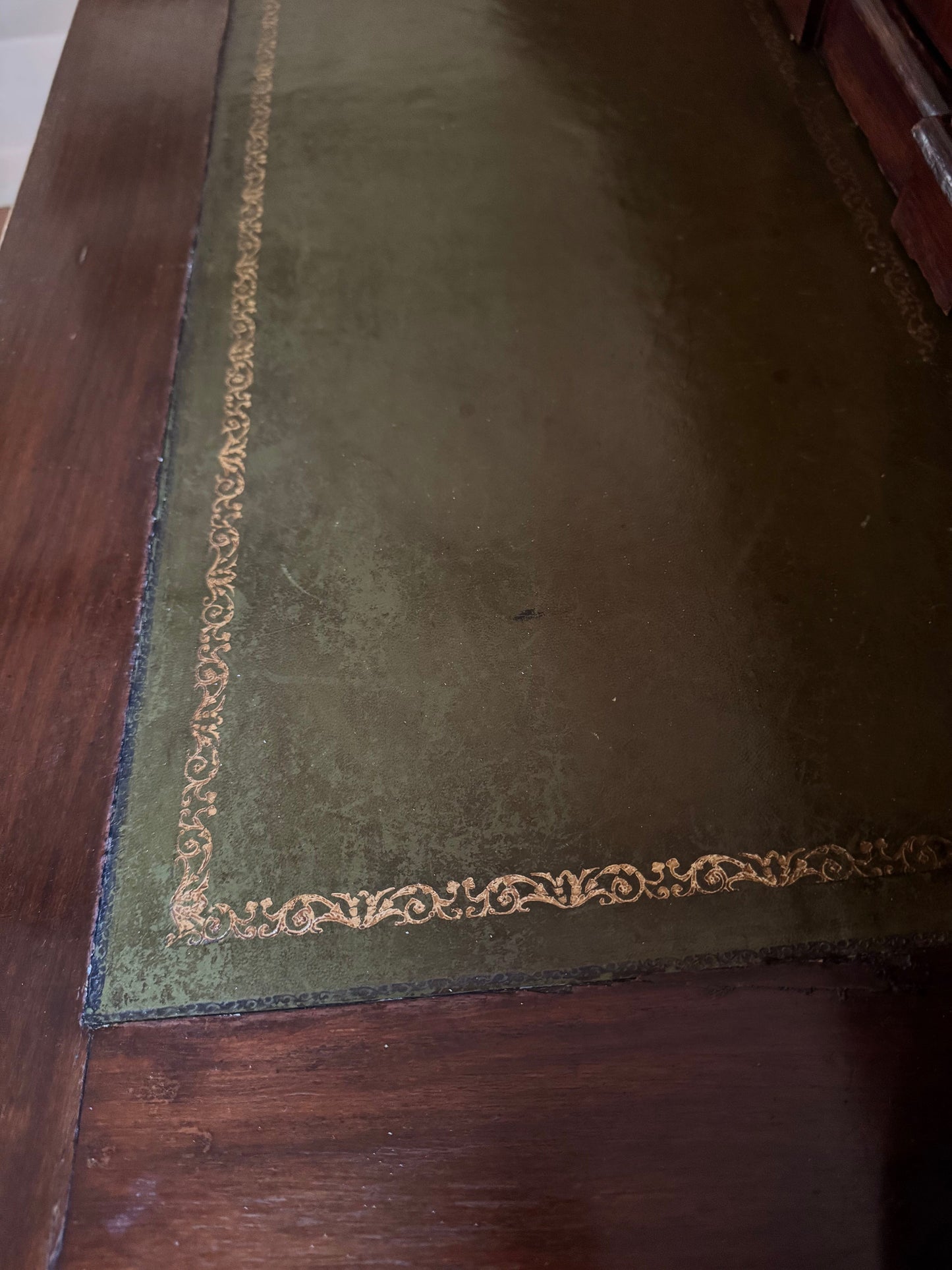 Antique Neoclassical Cylinder Roll Top Mahogany Secretary Desk