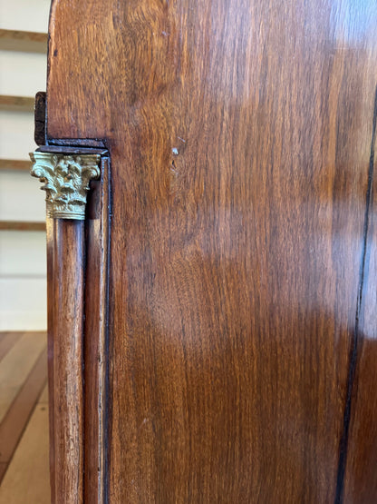 Antique Neoclassical Cylinder Roll Top Mahogany Secretary Desk