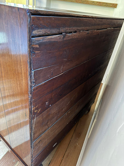 Antique Neoclassical Cylinder Roll Top Mahogany Secretary Desk