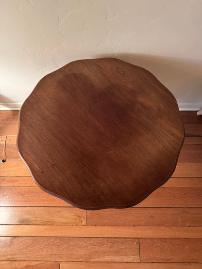 Scalloped Edge Pedestal Table