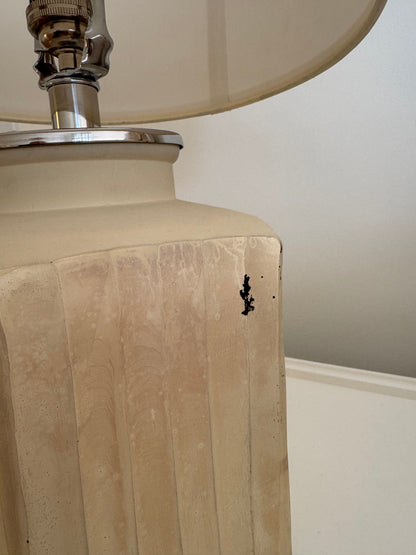 Pair of Creamy Textured , Ribbed Table Lamps