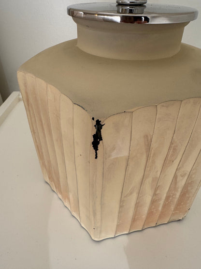 Pair of Creamy Textured , Ribbed Table Lamps