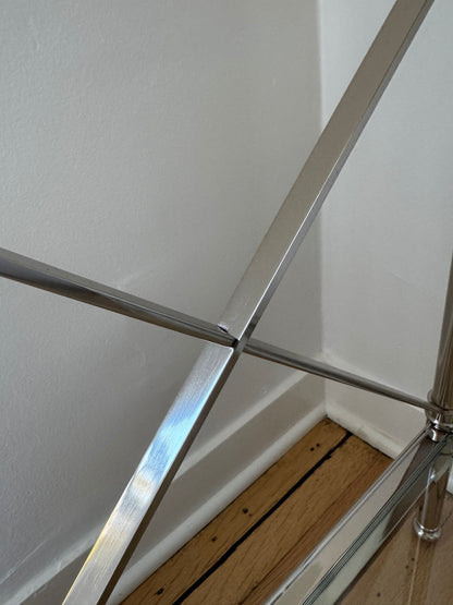 Pair of Ethan Allen Glass & Nickel End Tables