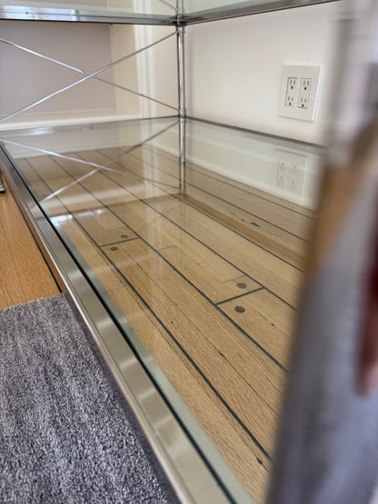 Ethan Allen Glass & Nickel Coffee Table