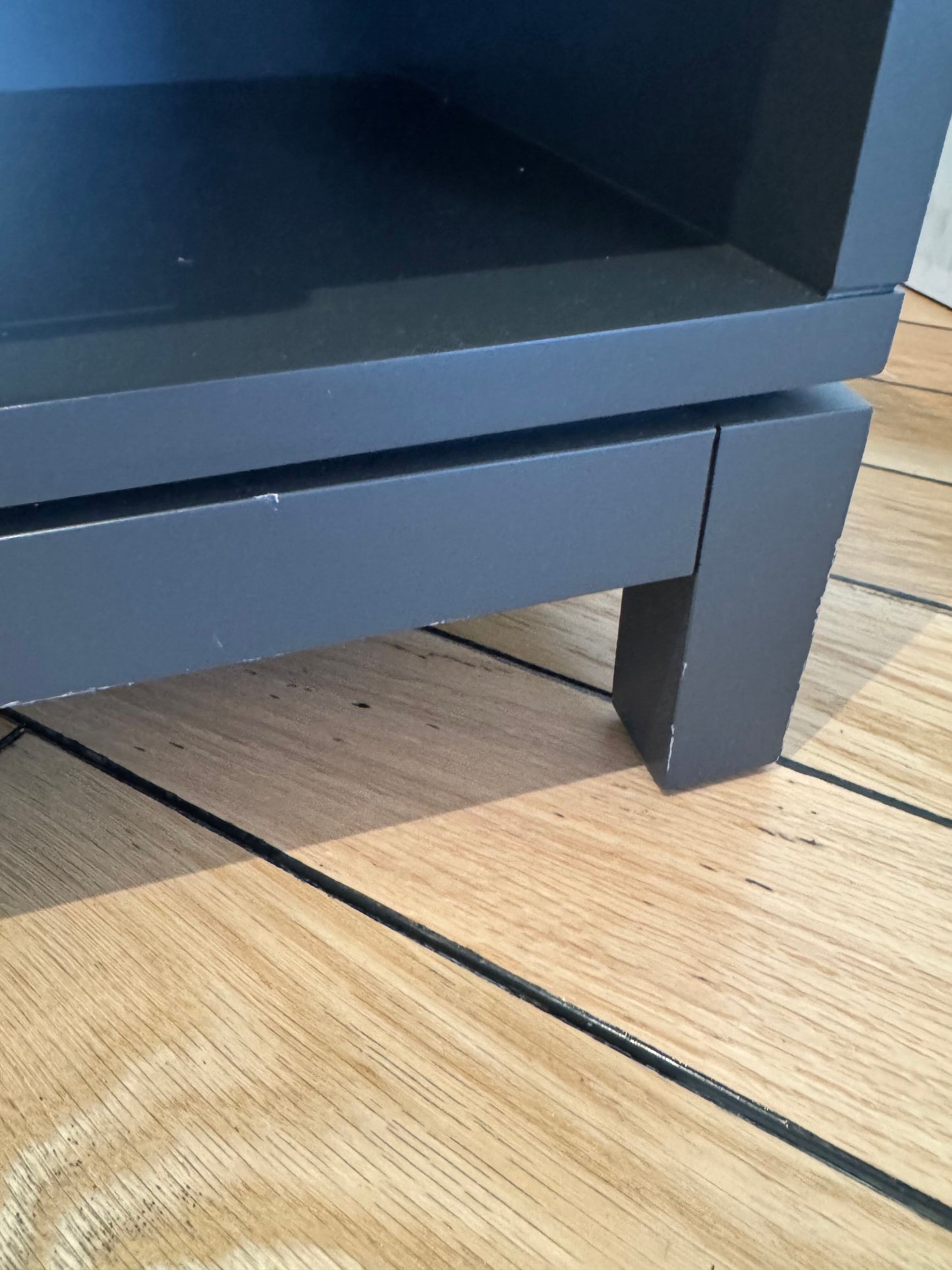 Pair of Crate & Barrel: Parke Charcoal Wood Kids Nightstand with Drawer