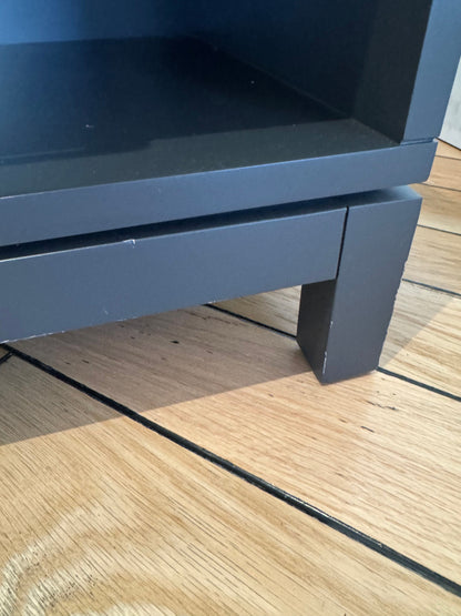 Pair of Crate & Barrel: Parke Charcoal Wood Kids Nightstand with Drawer