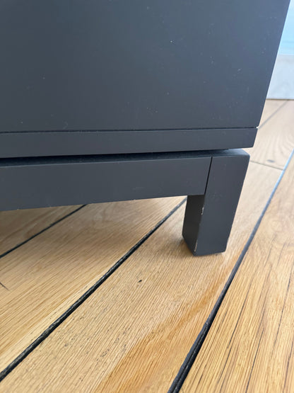 Pair of Crate & Barrel: Parke Charcoal Wood Kids Nightstand with Drawer