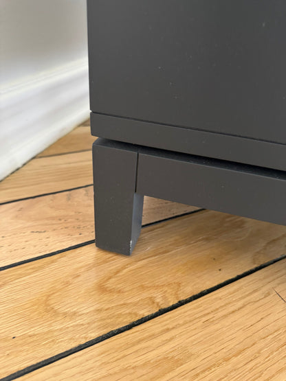 Pair of Crate & Barrel: Parke Charcoal Wood Kids Nightstand with Drawer