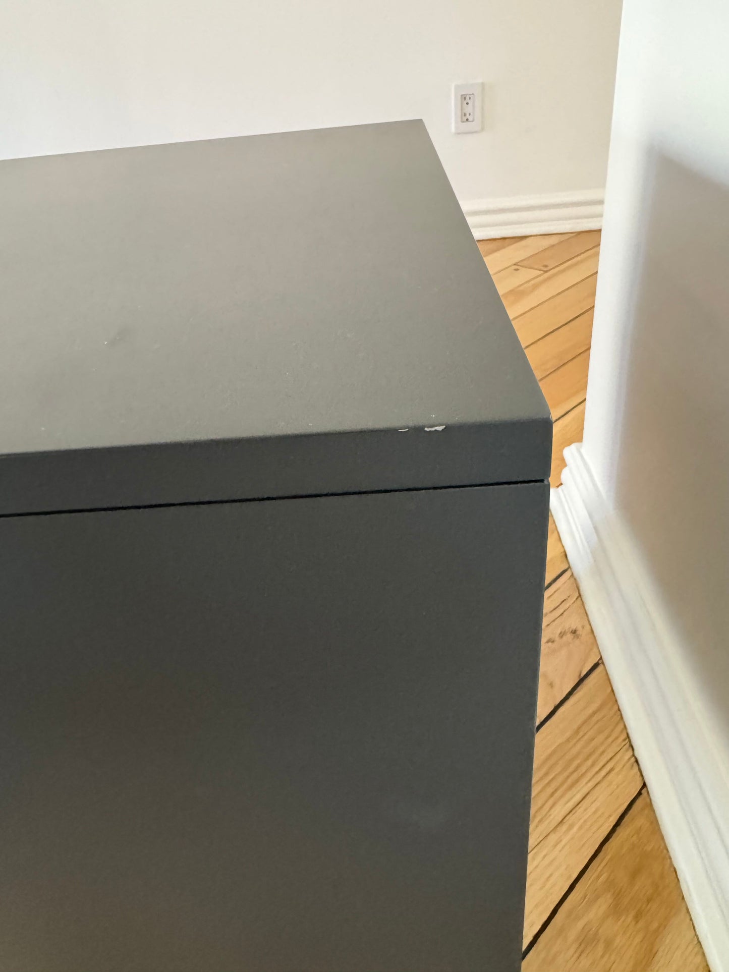 Pair of Crate & Barrel: Parke Charcoal Wood Kids Nightstand with Drawer