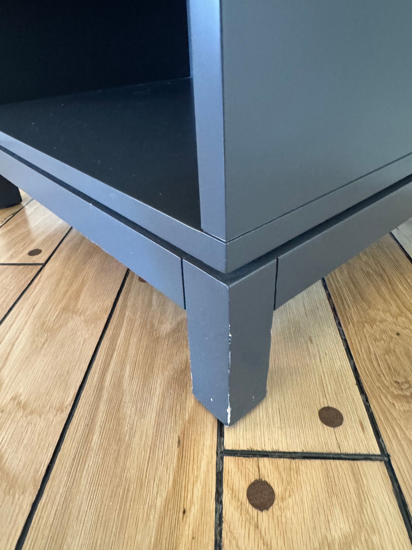 Pair of Crate & Barrel: Parke Charcoal Wood Kids Nightstand with Drawer