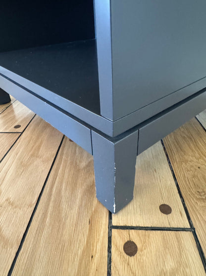 Pair of Crate & Barrel: Parke Charcoal Wood Kids Nightstand with Drawer