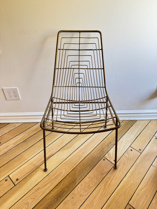Crate & Barrel Geometric Domino Gold Desk Chair