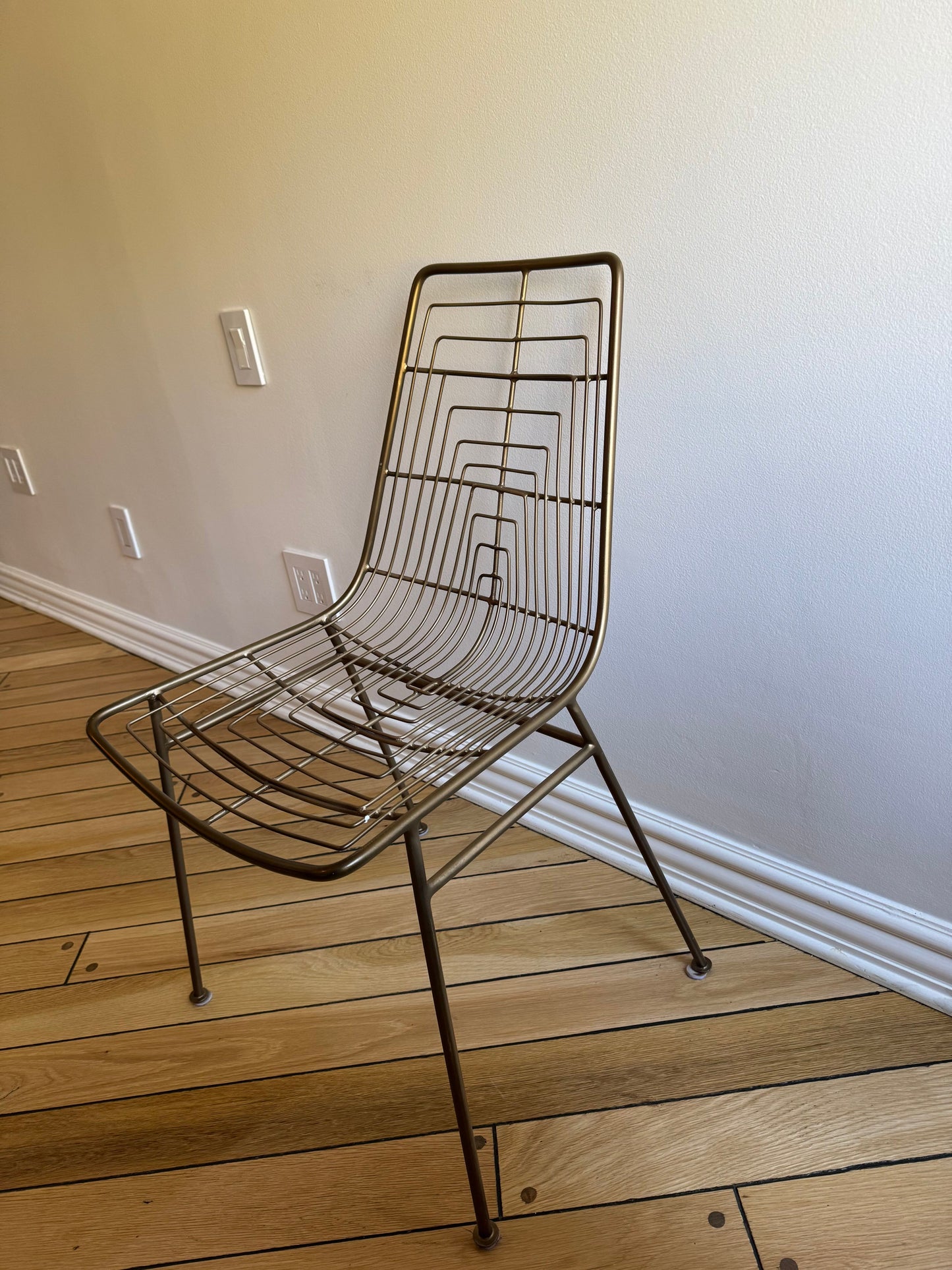 Crate & Barrel Geometric Domino Gold Desk Chair