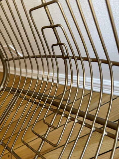 Crate & Barrel Geometric Domino Gold Desk Chair