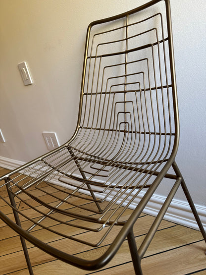 Crate & Barrel Geometric Domino Gold Desk Chair