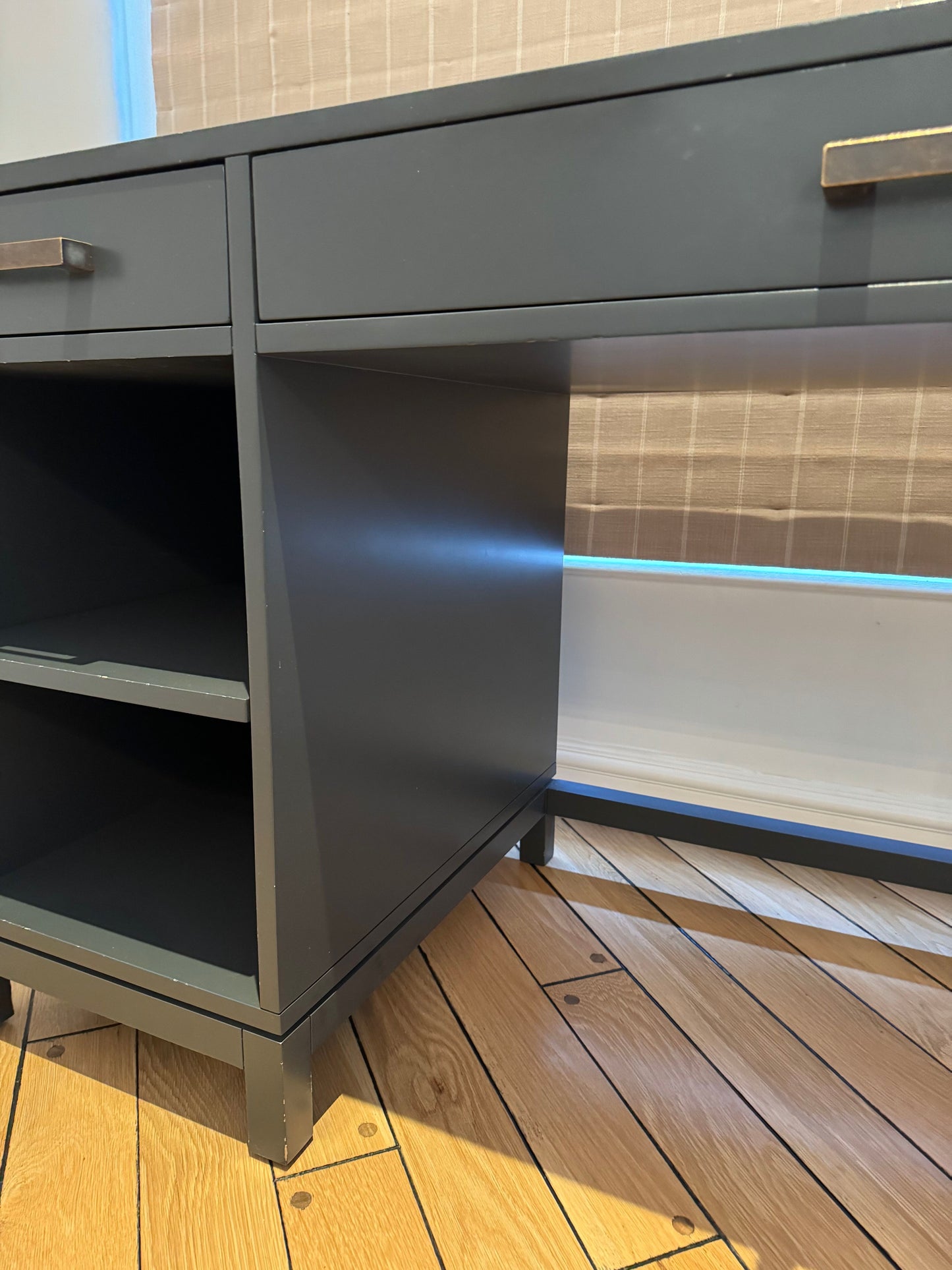 Crate & Barrel Parke Charcoal Desk