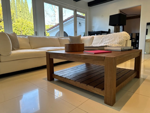 Crate & Barrel Teak Edgewood Square Coffee Table