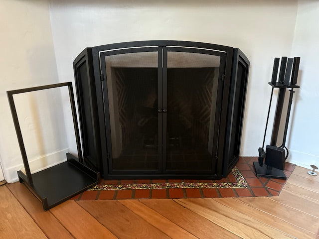 Fire Irons Set Matte Black Metal