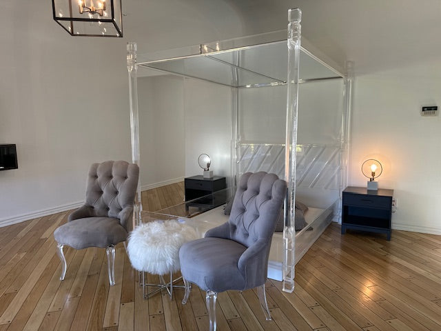 Pair of Crate & Barrel: Parke Charcoal Wood Kids Nightstand with Drawer